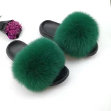 New Genuine Fox Fur One-strap Flat Sandals HES-2561