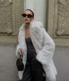 2025 New Mid-Length Faux Mink Fur Coat ZNFR-KJ545857