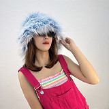 New Fashionable Faux Wool Warm Bucket Hat HEA-2600