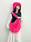 2025 New Large Capacity Crossbody Shoulder Tote Bag with Furry Design HES-2900