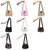 2025 New Fashionable and Stylish Large Capacity Fleece Tote Underarm Bag HES-2300