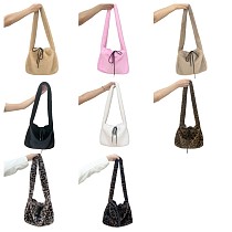 2025 New Fashionable and Stylish Large Capacity Fleece Tote Underarm Bag HES-2300