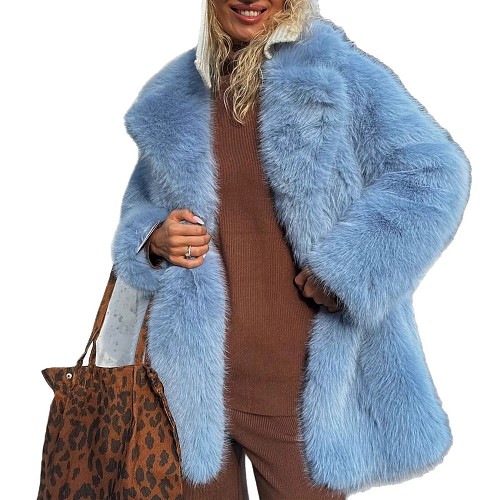 2025 New Mid-Length Faux Mink Fur Coat ZNFR-KJ545857