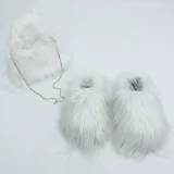 Cute Faux Sheepskin Crossbody Bag Paired With Fluffy Slippers Set HES-5900