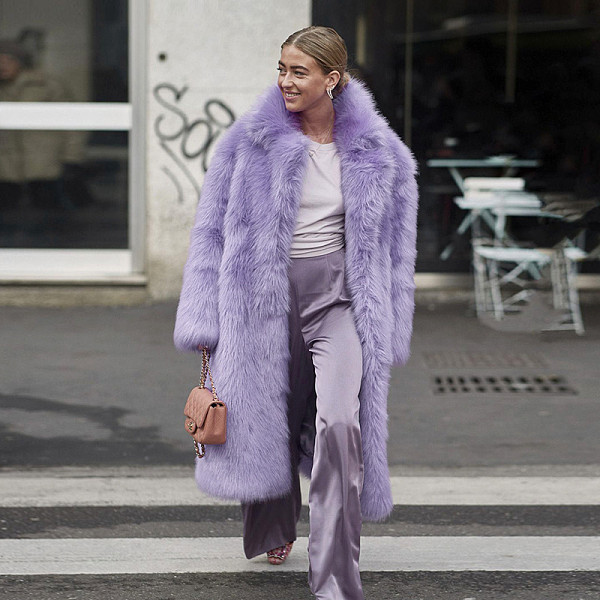 Long Fur Coat Fashion Street Thickened Faux Fur Lapel Fur Coat For Women Wholesale Winter ZNFR-51