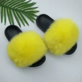 New Genuine Fox Fur One-strap Flat Sandals HES-2561