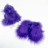 Cute Faux Sheepskin Crossbody Bag Paired With Fluffy Slippers Set HES-5900