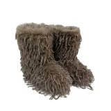 Imitation Raccoon Feather Fur Mid-calf Snow Boots For Winter Warmth HES-7501