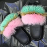 New Genuine Fox Fur One-strap Flat Sandals HES-2561