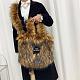 New Faux Raccoon Fur Plush Large Capacity Crossbody Tote Bag HES-6600