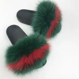 New Genuine Fox Fur One-strap Flat Sandals HES-2561