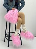 Cute Faux Sheepskin Crossbody Bag Paired With Fluffy Slippers Set HES-5900