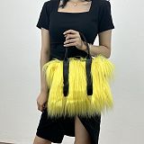 2025 Solid Color Plush Simple Casual Large Capacity Tote Bag Crossbody Handbag HES-436