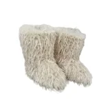 Imitation Raccoon Feather Fur Mid-calf Snow Boots For Winter Warmth HES-7501