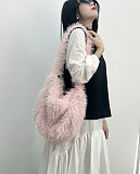 2025 New Large Capacity Crossbody Shoulder Tote Bag with Furry Design HES-2900