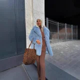 2025 New Mid-Length Faux Mink Fur Coat ZNFR-KJ545857