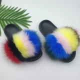 New Genuine Fox Fur One-strap Flat Sandals HES-2561