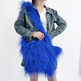 New Dopamine-coated Sheepskin Plush Star-shaped Handbag/Crossbody Bag HES-3303