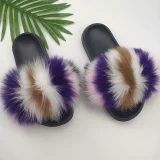 New Genuine Fox Fur One-strap Flat Sandals HES-2561