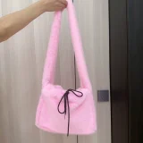 2025 New Fashionable and Stylish Large Capacity Fleece Tote Underarm Bag HES-2300