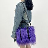 2025 Solid Color Plush Simple Casual Large Capacity Tote Bag Crossbody Handbag HES-436