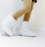 Imitation Raccoon Feather Fur Mid-calf Snow Boots For Winter Warmth HES-7501