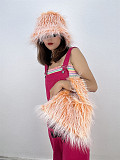 Faux Fur Plush Millennial Hot Girl Punk Large Capacity Crossbody/Shoulder Bag HES-2623