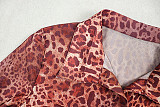 Fashionable Leopard Print Cardigan Top and Loose-fitting Long Pants Set JY-919138