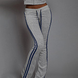 Stylish and Casual Zip-up Long-sleeved Top and Trousers Set ZJQD-84571