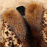 Autumn Winter Fur Coat For Women Mid-length Leopard Print Warm Collar ZNFR-202025
