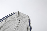 Stylish and Casual Zip-up Long-sleeved Top and Trousers Set ZJQD-84571