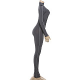 Fashionable Long-sleeved Jumpsuit Top and Tight-fitting Trousers Two-piece Set