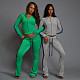 Stylish and Casual Zip-up Long-sleeved Top and Trousers Set ZJQD-84571