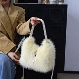 New Macaron-colored Plush Cute Button Shoulder/Crossbody Fur Bag RS-W426