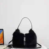 New Macaron-colored Plush Cute Button Shoulder/Crossbody Fur Bag RS-W426