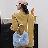 New Macaron-colored Plush Cute Button Shoulder/Crossbody Fur Bag RS-W426