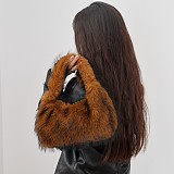 New Plush Small Square Faux Raccoon Fur Handbag/Shoulder Bag RS-5792