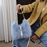 New Macaron-colored Plush Cute Button Shoulder/Crossbody Fur Bag RS-W426