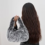 New Plush Small Square Faux Raccoon Fur Handbag/Shoulder Bag RS-5792