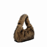 New Plush Small Square Faux Raccoon Fur Handbag/Shoulder Bag RS-5792