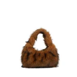 New Plush Small Square Faux Raccoon Fur Handbag/Shoulder Bag RS-5792