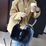 New Macaron-colored Plush Cute Button Shoulder/Crossbody Fur Bag RS-W426