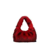 New Plush Small Square Faux Raccoon Fur Handbag/Shoulder Bag RS-5792