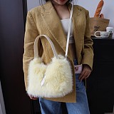 New Macaron-colored Plush Cute Button Shoulder/Crossbody Fur Bag RS-W426