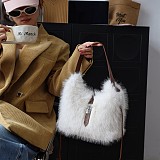 New Macaron-colored Plush Cute Button Shoulder/Crossbody Fur Bag RS-W426