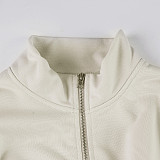 Stylish Zipper Stand Collar High Waist Bodycon Sweatshirt Dress MRA-45341