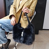 New Macaron-colored Plush Cute Button Shoulder/Crossbody Fur Bag RS-W426