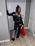 Fashionable and Casual Printed Sweatshirt and Pants Set FC-1425