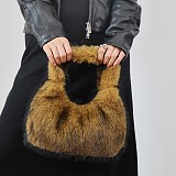 New Plush Small Square Faux Raccoon Fur Handbag/Shoulder Bag RS-5792