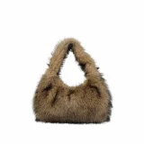 New Plush Small Square Faux Raccoon Fur Handbag/Shoulder Bag RS-5792